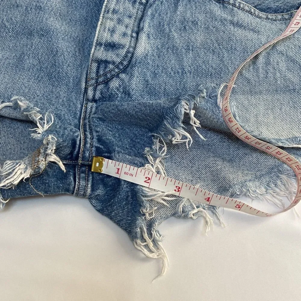 Levi's Blue Jean Shorts Distressed High-Waisted